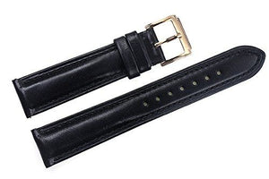 PREMIUM BLACK LEATHER WATCH STRAP 18mm