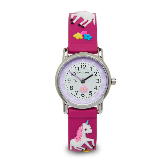 Accutime Kids Unicorn watch Hot Pink