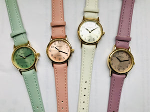 Ravel 10pc Ladies Pastel colour Basic watch on strap Asst`d