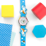 Accutime Kids Flying Rainbow Unicorn watch Light Blue