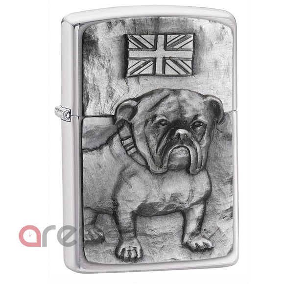 Zippo 200BULL Lighter Bulldog Emblem Brushed Chrome