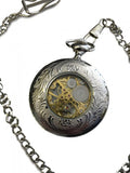 Roman Deluxe Skeleton Pocket watch 2-Tone