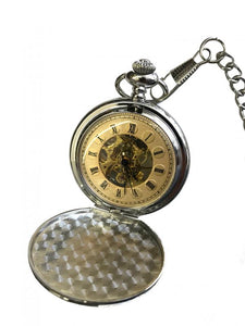 Roman Deluxe Skeleton Pocket watch 2-Tone